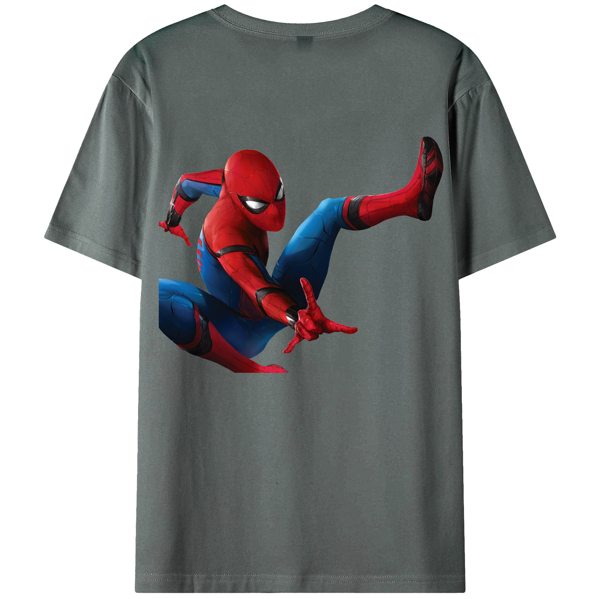 （画像用） Spider Man スパイダーマン 綿100％半袖Tシャツ（背面プリント）